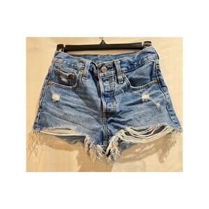 Women's Levi's 501 Original cut-off denim shorts size 24 high rise button fly